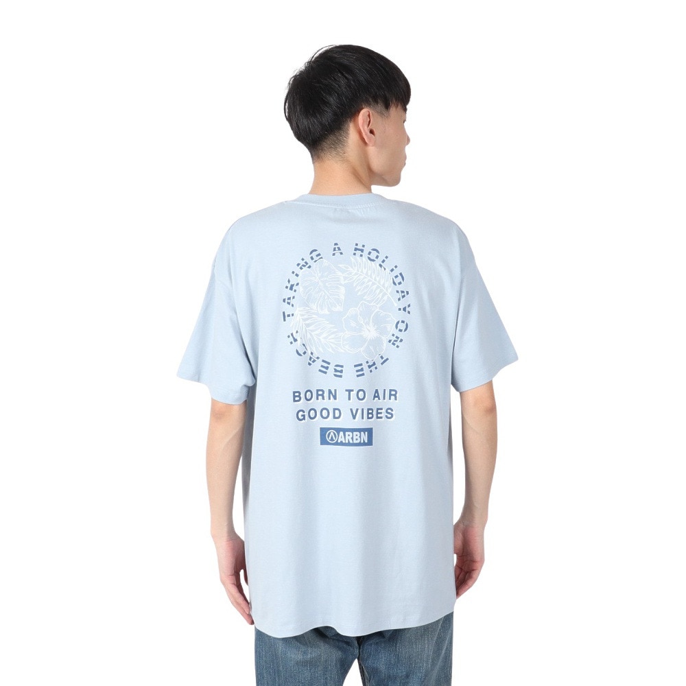 エアボーン（ARBN）（メンズ）BACK ロゴ 半袖Tシャツ1 AB2025SSM-APP001SAX