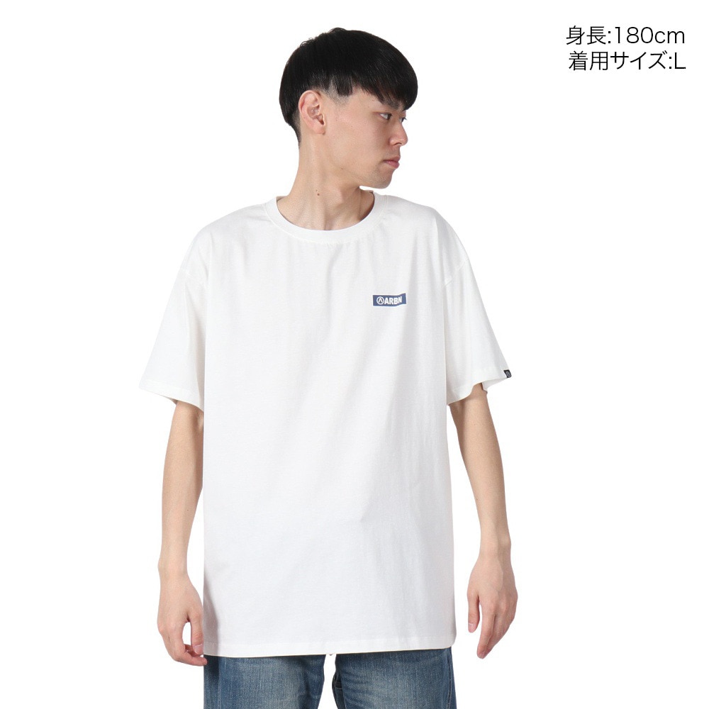 エアボーン（ARBN）（メンズ）バックロゴ 半袖Tシャツ 1 AB2025SSM-APP001WHT