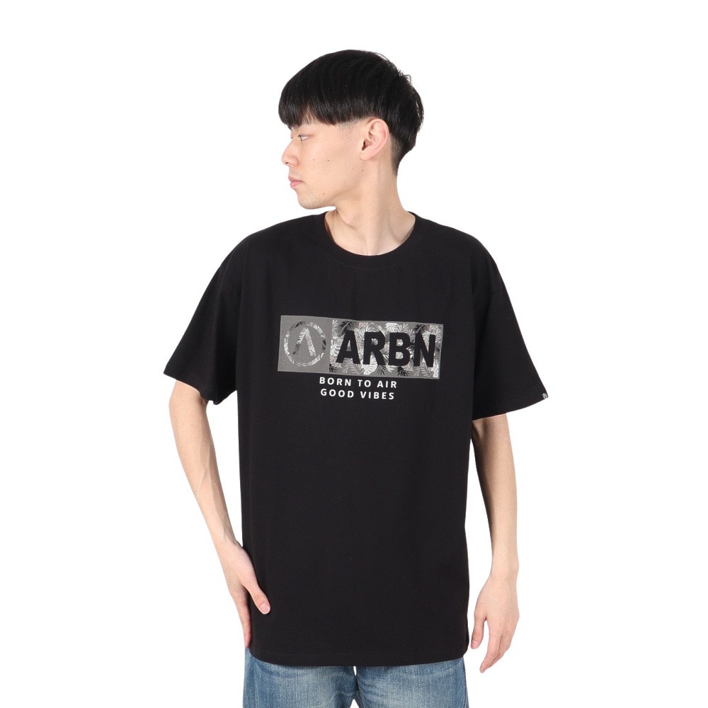 エアボーン（ARBN）（メンズ）FRONT ロゴ 半袖Tシャツ AB2025SSM-APP002BLK