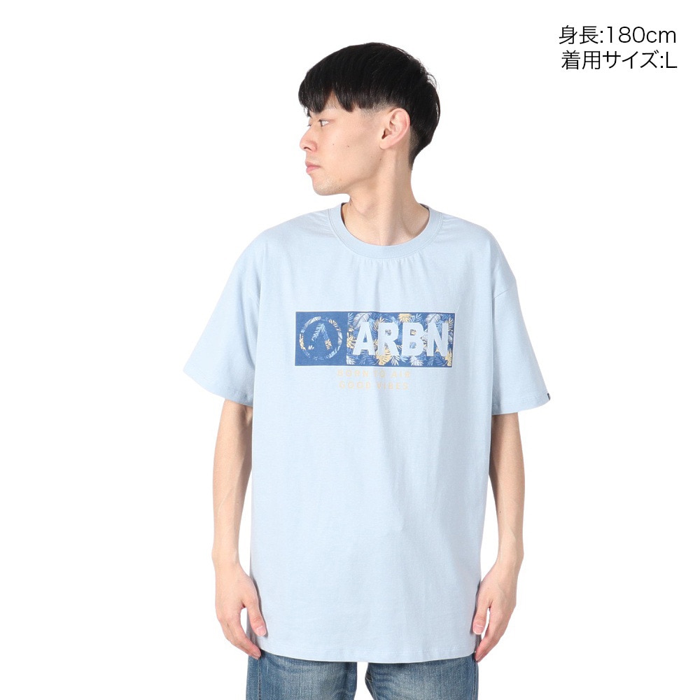 エアボーン（ARBN）（メンズ）FRONT ロゴ 半袖Tシャツ AB2025SSM-APP002SAX