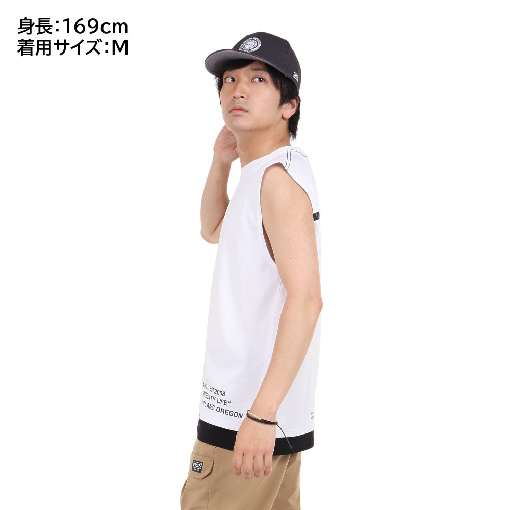 ライズ（RYZ）（メンズ）タンクトップ メンズ LAYERED ノースリーブ RZ10CD23SS0012 WHT