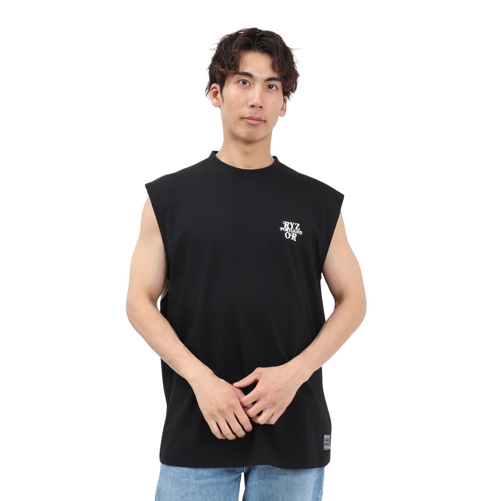 ライズ（RYZ）（メンズ）BACK TYPO ノースリーブTシャツ RZ10DD25SS0029 BLK