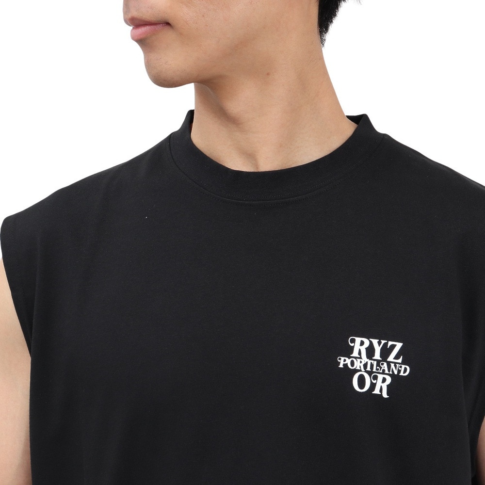 ライズ（RYZ）（メンズ）BACK TYPO ノースリーブTシャツ RZ10DD25SS0029 BLK