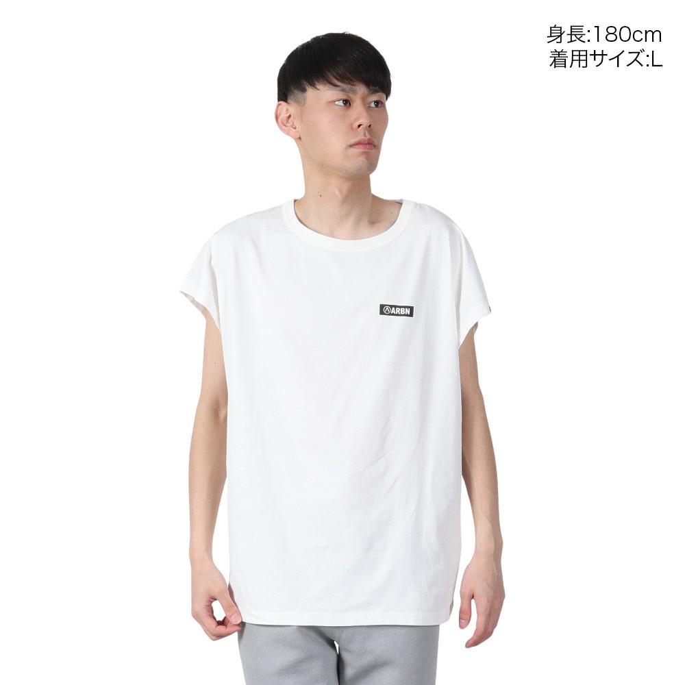 エアボーン（ARBN）（メンズ）ワンポイント ノースリーブTシャツ 水陸両用 AB2025SSM-APP004WHT