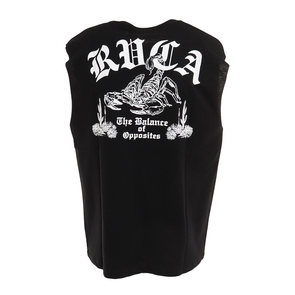 ルーカ（RVCA）（メンズ）バックプリント ノースリーブ SCORP SLEEVELESS 黒 タンクトップ BC041362 BLK