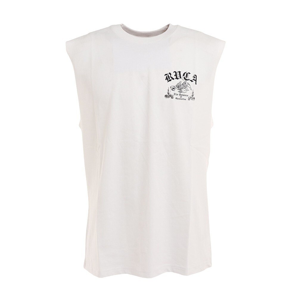 ルーカ（RVCA）（メンズ）バックプリント ノースリーブ SCORP SLEEVELESS 白 タンクトップ BC041362 WHT