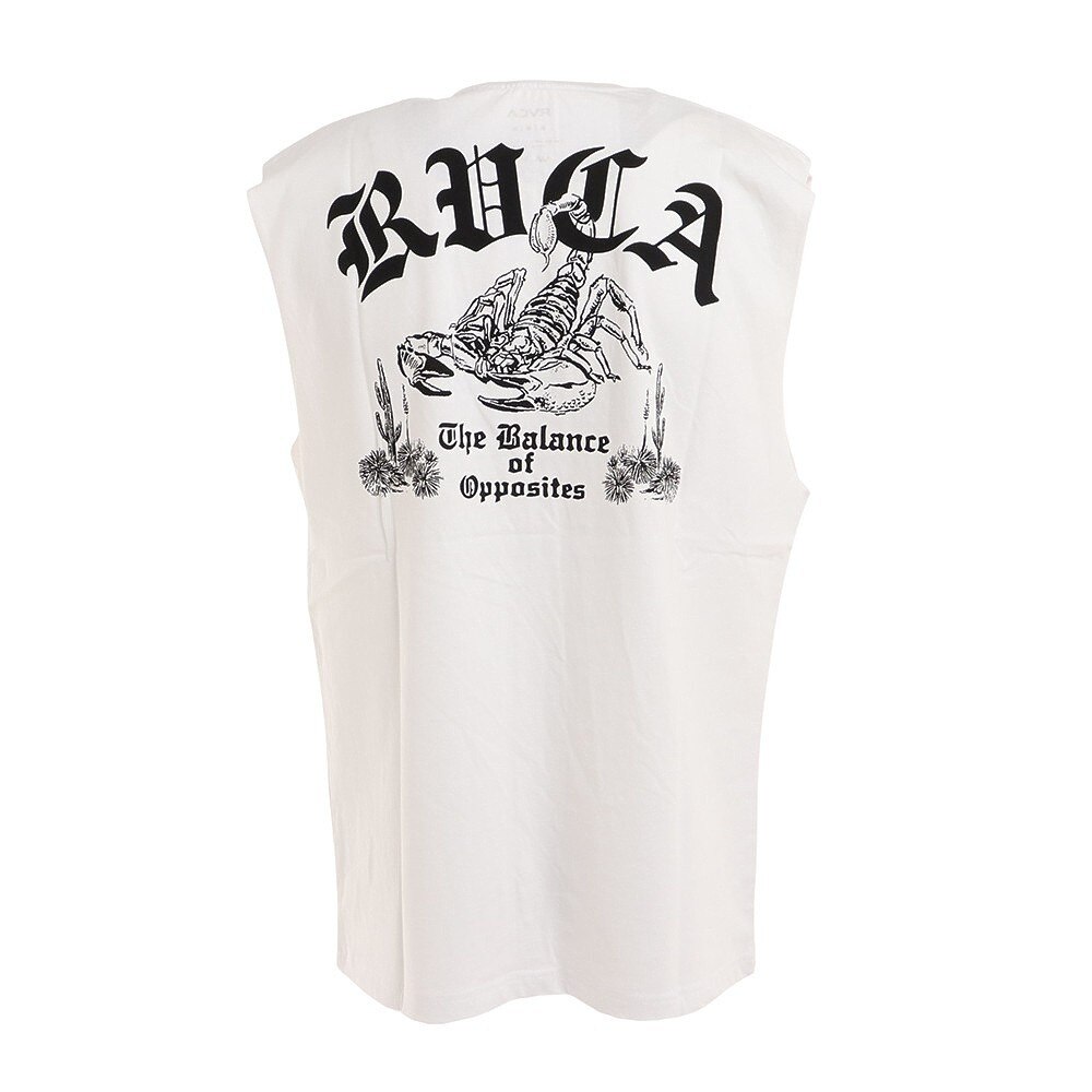 ルーカ（RVCA）（メンズ）バックプリント ノースリーブ SCORP SLEEVELESS 白 タンクトップ BC041362 WHT