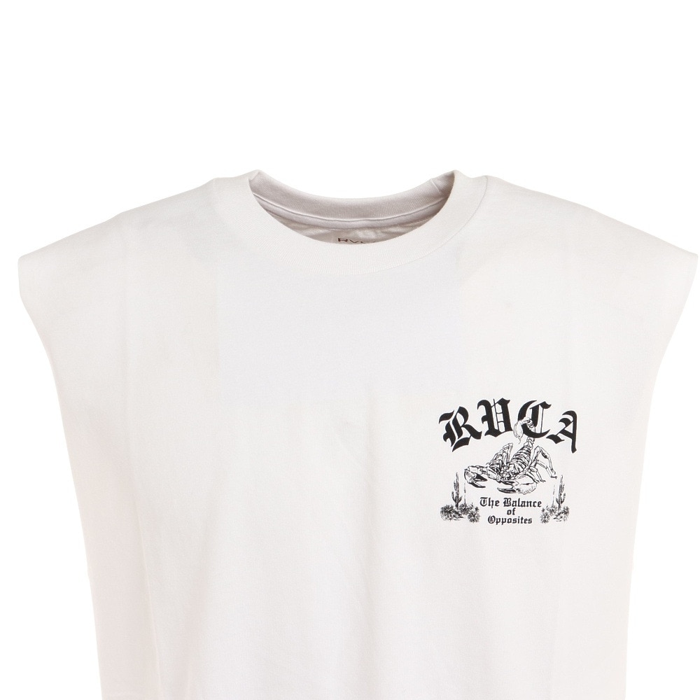 ルーカ（RVCA）（メンズ）バックプリント ノースリーブ SCORP SLEEVELESS 白 タンクトップ BC041362 WHT