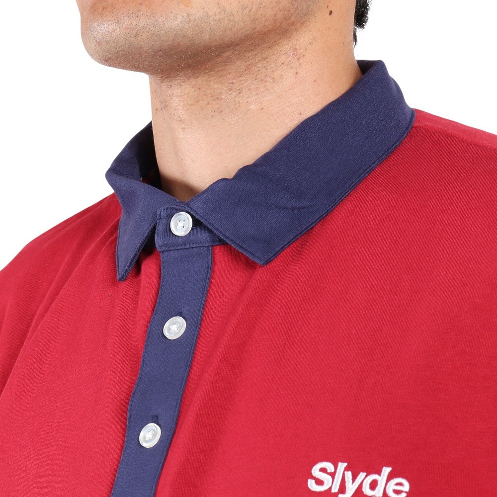 スライド（SLYDE）（メンズ）Brocking 長袖ポロシャツ SL2022AWMAPP005RD/GN