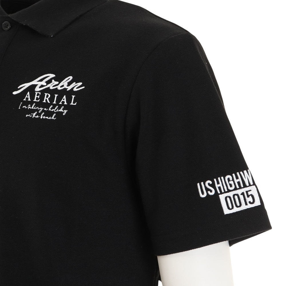 エアボーン（ARBN）（メンズ）半袖ポロシャツ 22S-ARBN-009PS-BLK