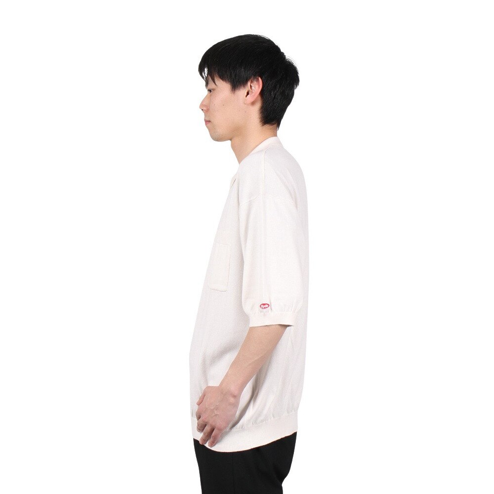 SLYDE（SLYDE）（メンズ）ニット半袖ポロシャツ 22SS SLYM016-OWHT