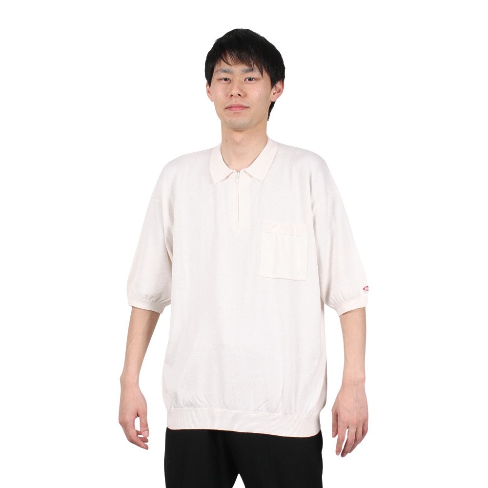 SLYDE（SLYDE）（メンズ）ニット半袖ポロシャツ 22SS SLYM016-OWHT
