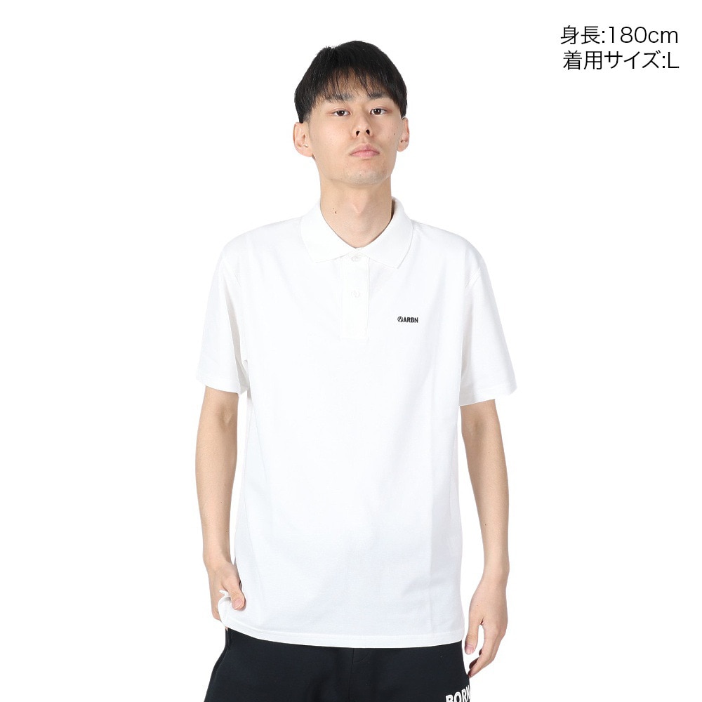 エアボーン（ARBN）（メンズ）ショートスリーブ BASIC ポロシャツ AB24SSM-APP0301-WHT