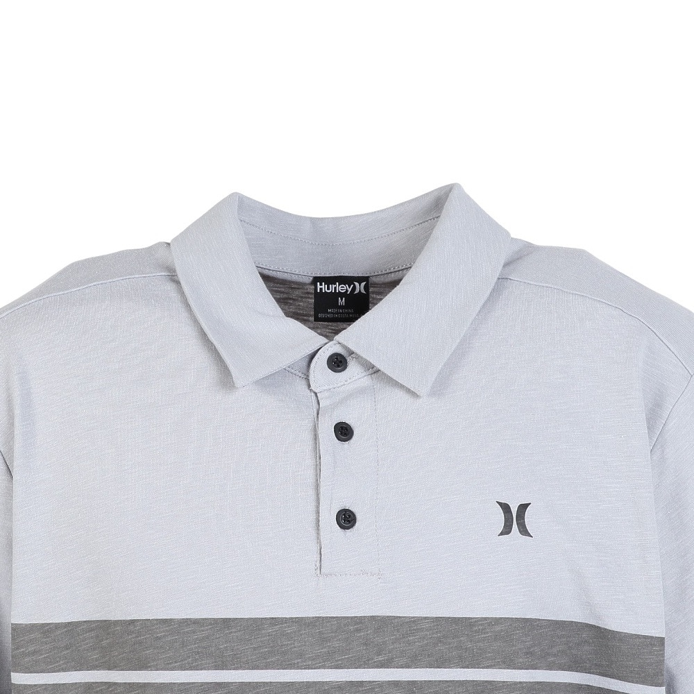 ハーレー（HURLEY）（メンズ）PRINTED STRIPE SLUB 半袖ポロシャツ MKT02173-002