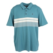(メンズ)PRINTED STRIPE SLUB 半袖ポロシャツ MKT02173-422