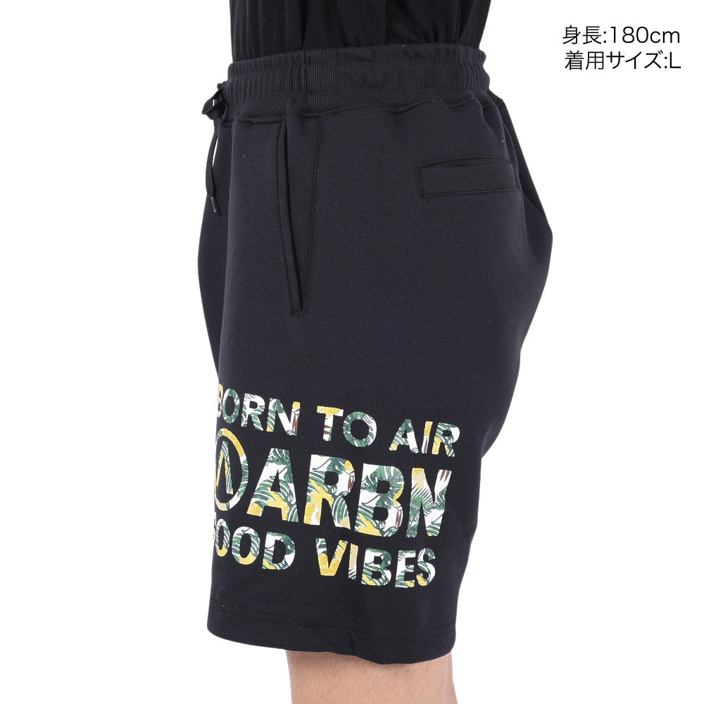 エアボーン（ARBN）（メンズ）ハーフパンツ メンズ スウェット AB2023SSM-APP011BLK