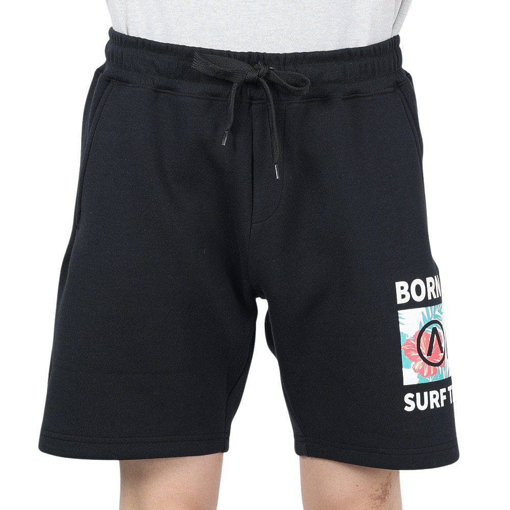 エアボーン（ARBN）（メンズ）SWEAT ハーフ パンツ AB24SSM-APP0411-BLK