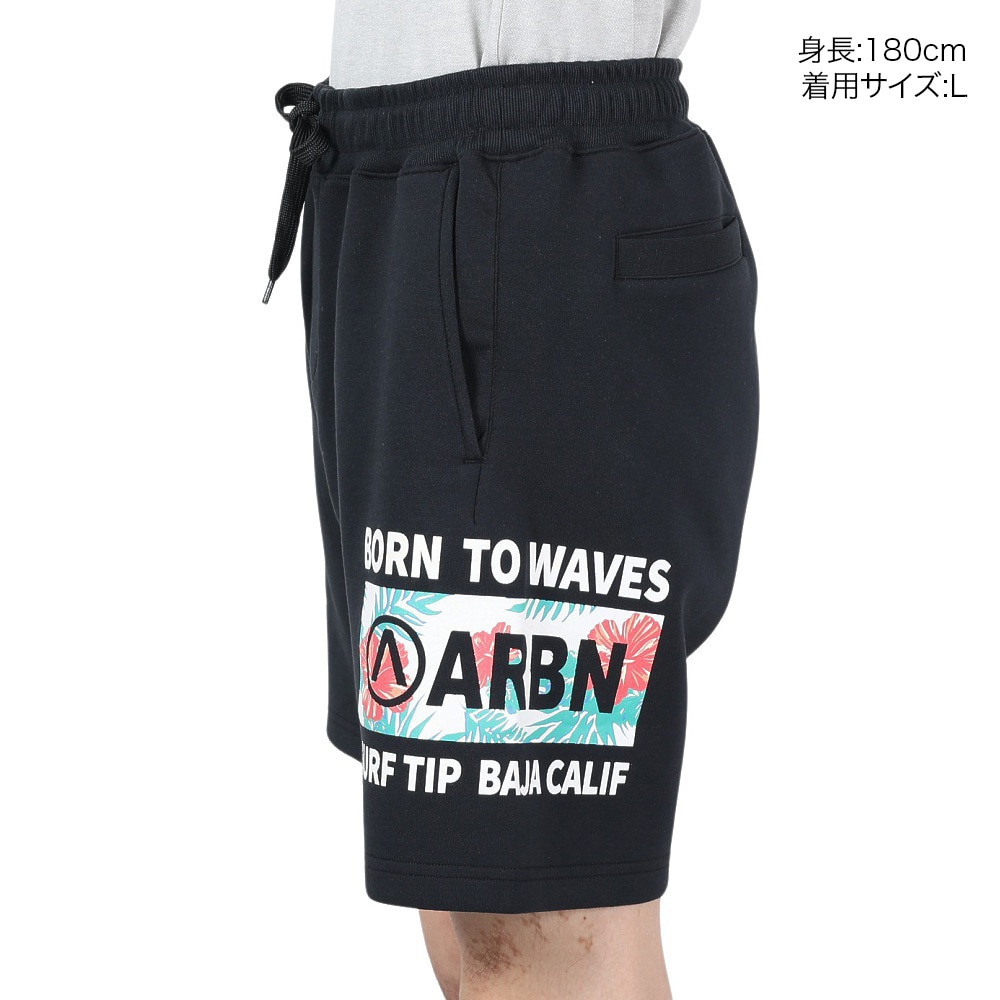 エアボーン（ARBN）（メンズ）SWEAT ハーフ パンツ AB24SSM-APP0411-BLK