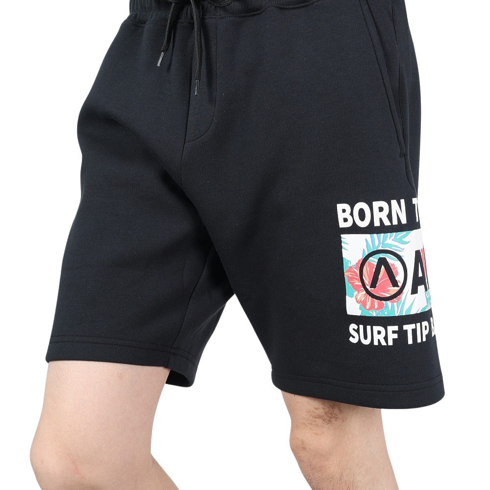 エアボーン（ARBN）（メンズ）SWEAT ハーフ パンツ AB24SSM-APP0411-BLK