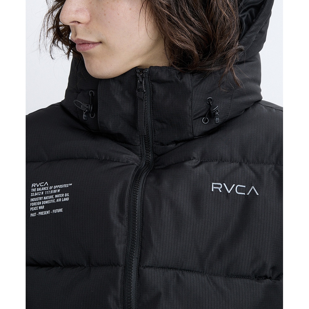 ルーカ（RVCA）（メンズ、レディース）バックプリント パファー ジャケット BF042760 BLK
