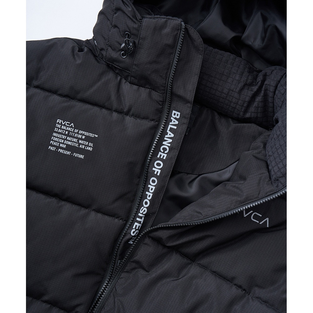 ルーカ（RVCA）（メンズ、レディース）バックプリント パファー ジャケット BF042760 BLK