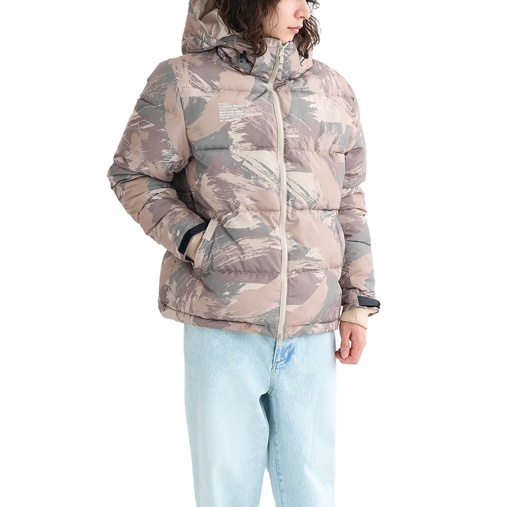 ルーカ（RVCA）（メンズ、レディース）バックプリント パファー ジャケット BF042760 KHC