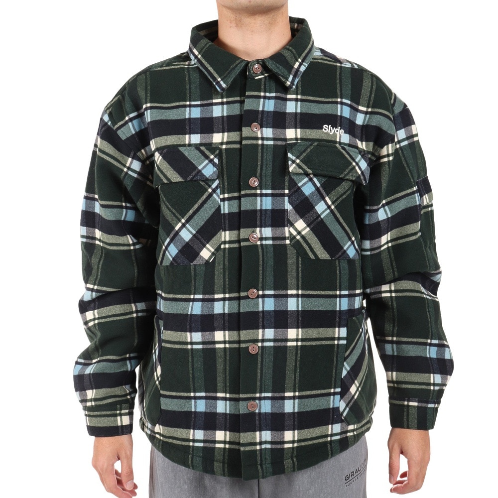 SLYDE FLANNEL SHIRT JACKET sl2021aw022-GRN アウター コート 冬 あったか Ｌ 30 ストリート系スポーツ