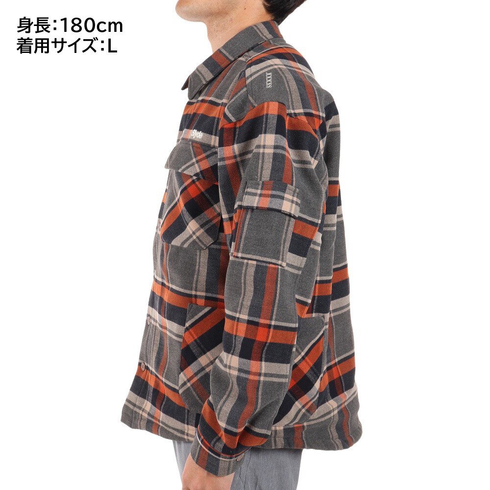 スライド（SLYDE）（メンズ）FLANNEL SHIRT JACKET sl2021aw022-ORG アウター コート 冬 あったか