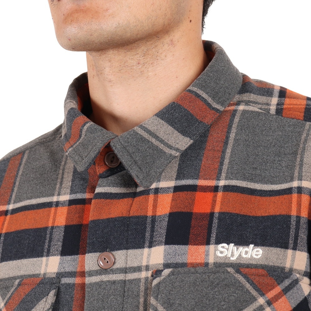 スライド（SLYDE）（メンズ）FLANNEL SHIRT JACKET sl2021aw022-ORG アウター コート 冬 あったか