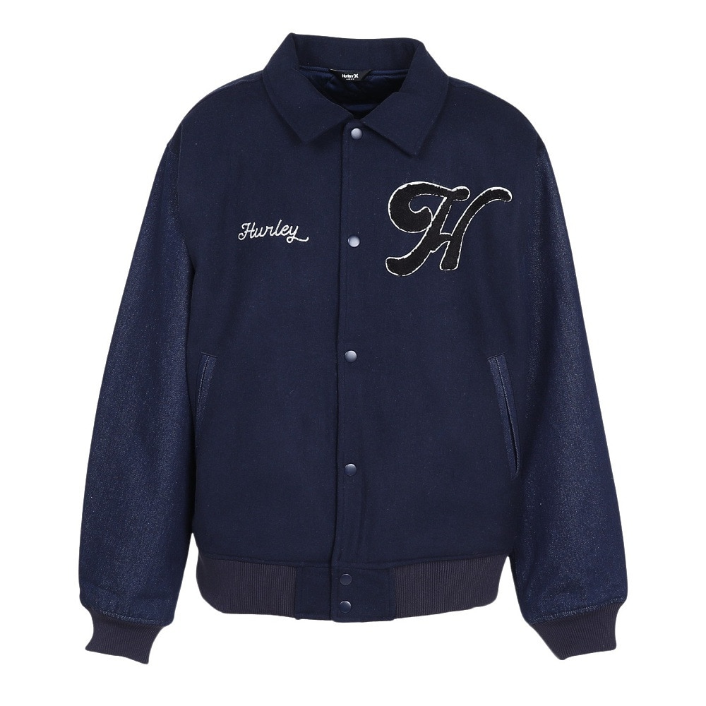 ハーレー（HURLEY）（メンズ）デニム ヴァーシティー ジャケット MCJK242016-NVY