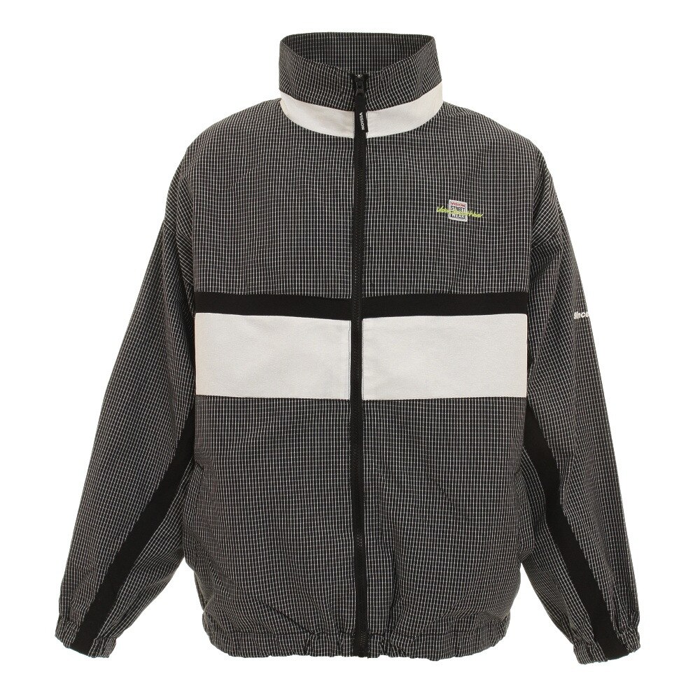  ウインドウペンチェック柄トラックジャケット 0323115-01BLK