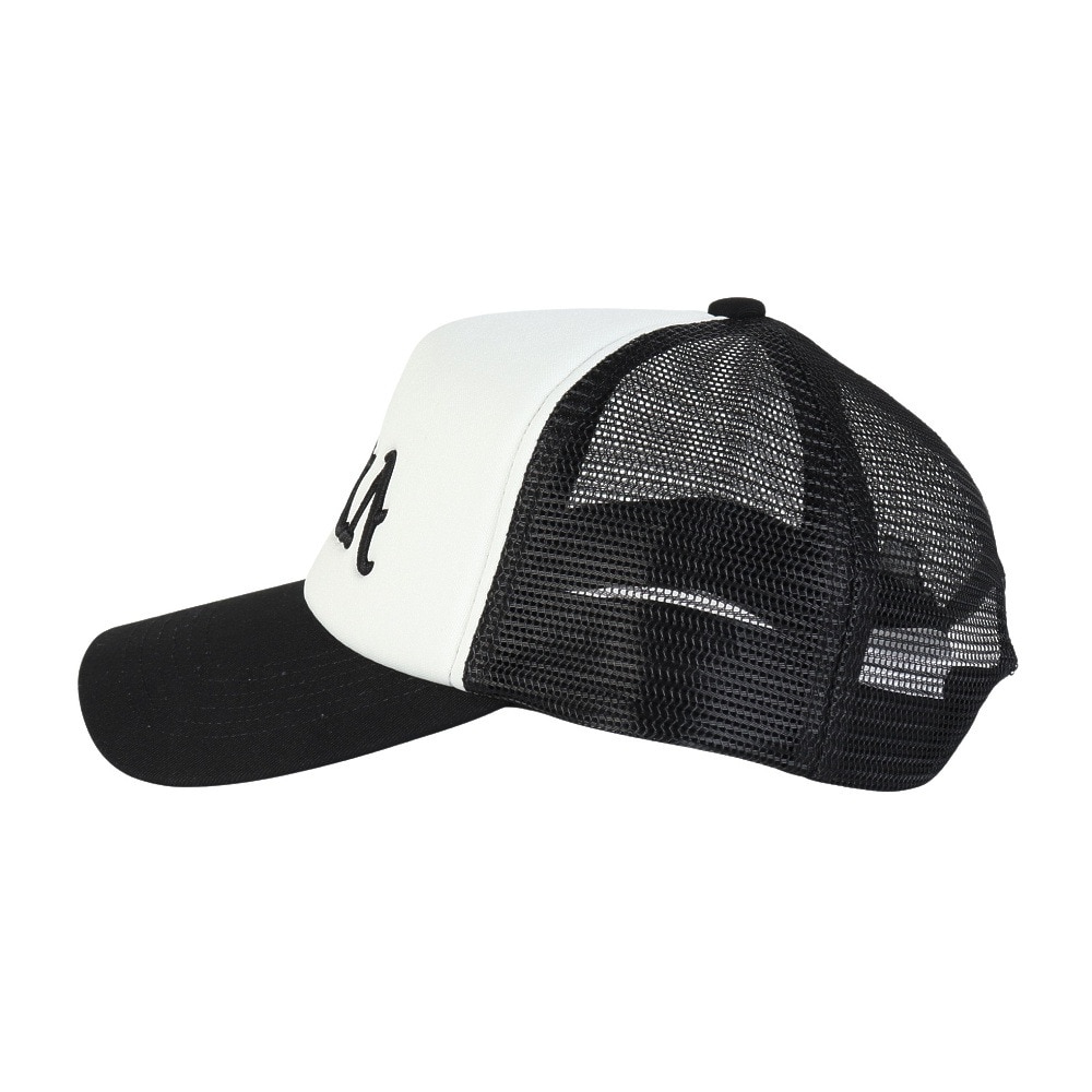 黒のトラッカーキャップ 白ロゴ アメカジ ミリタリー風トラッカーキャップ キャップ|アメカジ専門通販