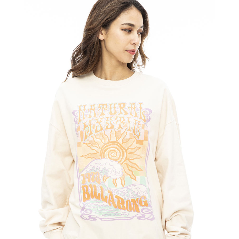 ビラボン（BILLABONG）（レディース）BALLOON SLV GRAPHIC LIGHT SWEAT CREW クルーネックトレーナー BD014002 ANW