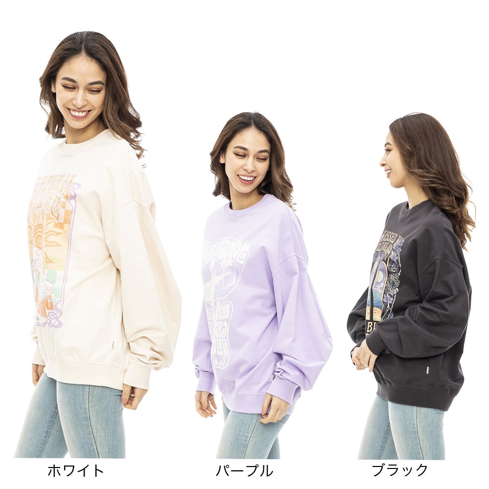 ビラボン（BILLABONG）（レディース）BALLOON SLV GRAPHIC LIGHT SWEAT CREW クルーネックトレーナー BD014002 ANW