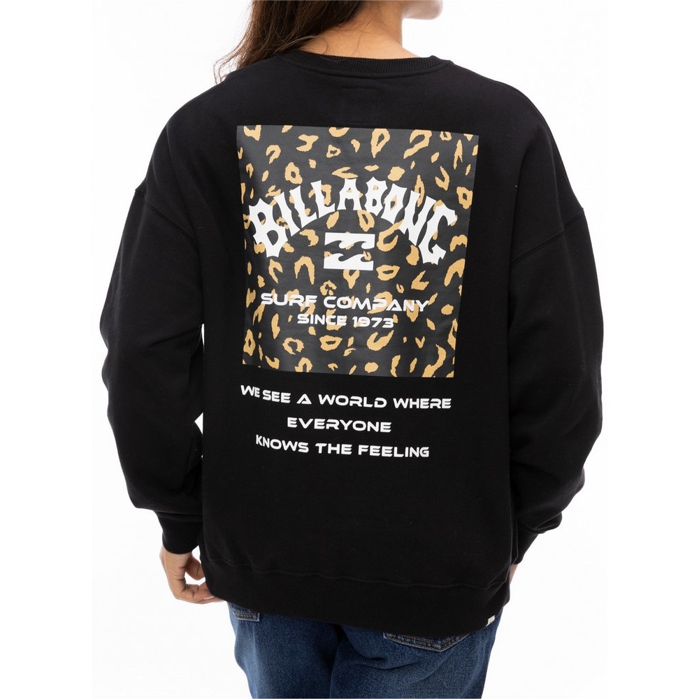 ビラボン（BILLABONG）（レディース）ロゴ クルー スウェット 長袖シャツ BE014003 BLK