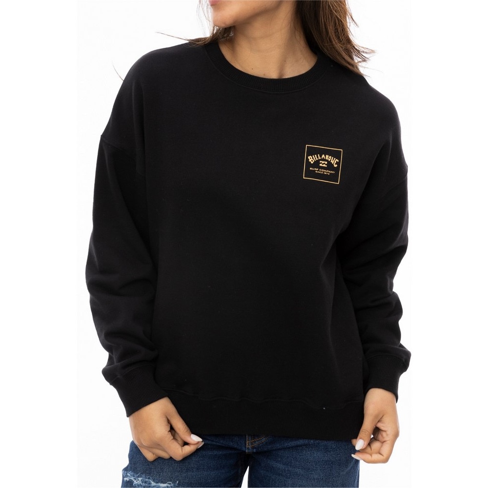 ビラボン（BILLABONG）（レディース）ロゴ クルー スウェット 長袖シャツ BE014003 BLK