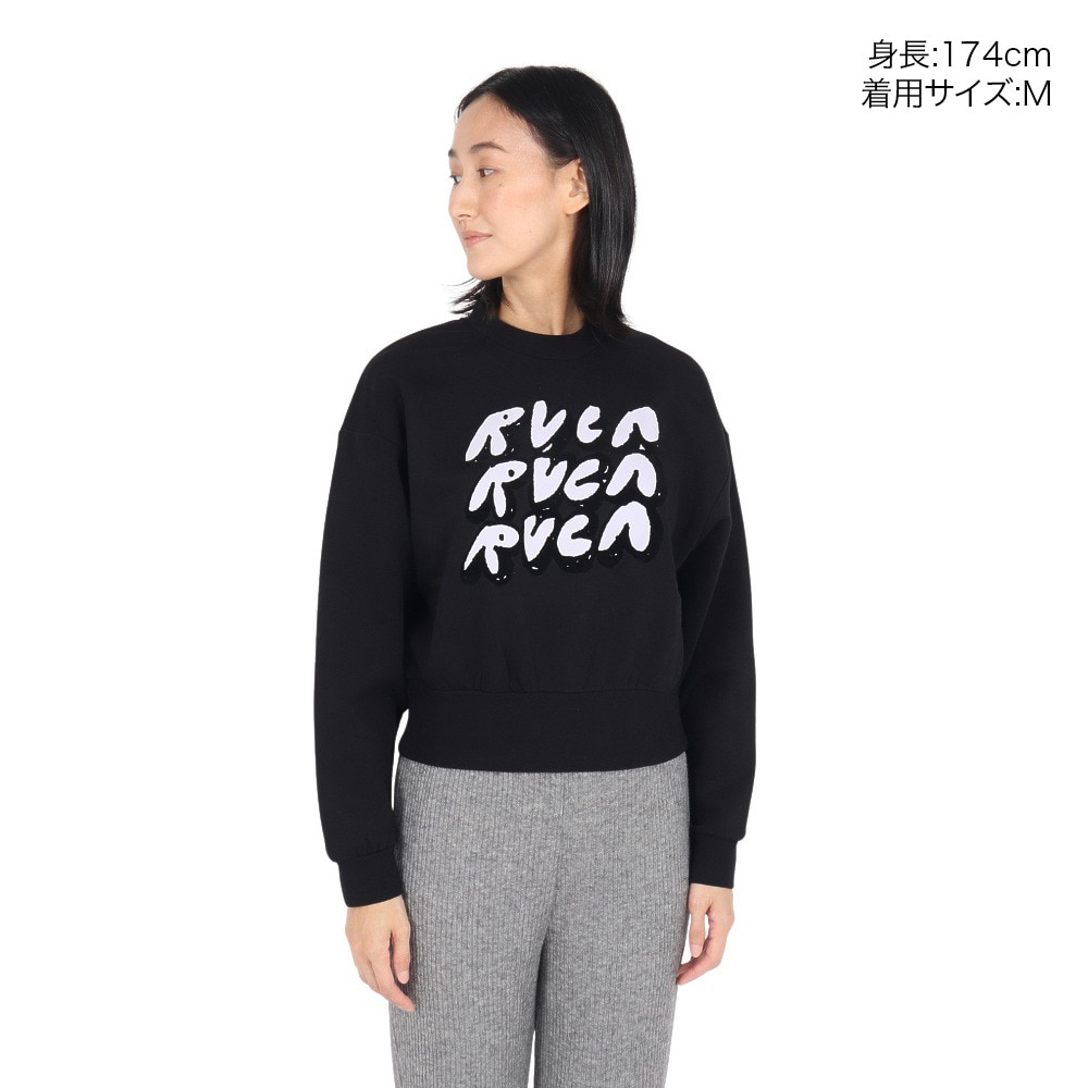 ルーカ（RVCA）（レディース）CLOUDY RVCA CREW トレーナー BE044007 BLK