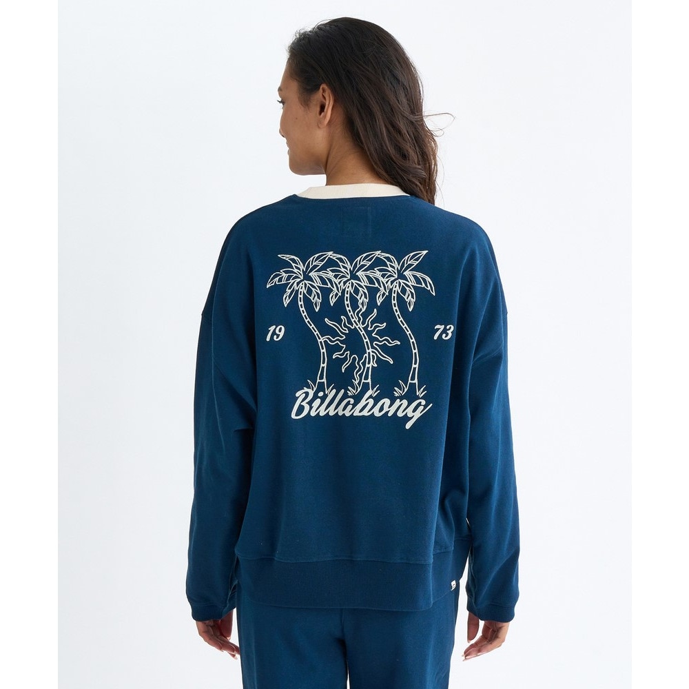 ビラボン（BILLABONG）（レディース）TRIPLE PALMS SW CREW 長袖Tシャツ BF014010 NVY