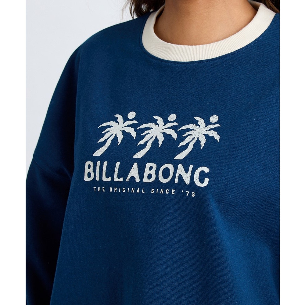 ビラボン（BILLABONG）（レディース）TRIPLE PALMS SW CREW 長袖Tシャツ BF014010 NVY