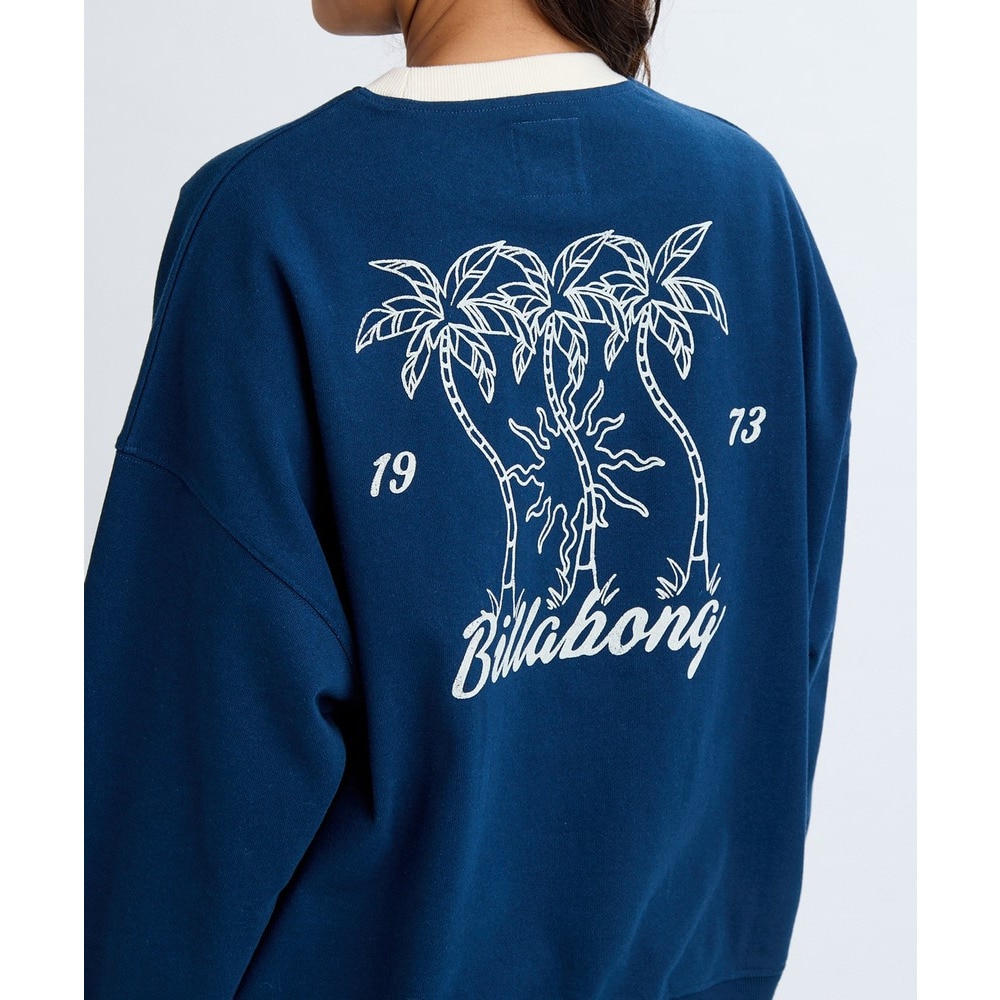 ビラボン（BILLABONG）（レディース）TRIPLE PALMS SW CREW 長袖Tシャツ BF014010 NVY
