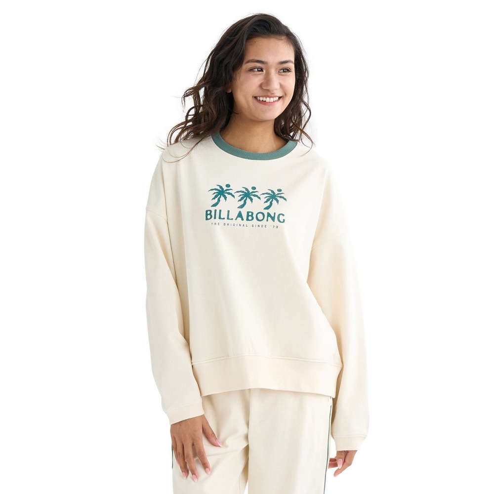 ビラボン（BILLABONG）（レディース）TRIPLE PALMS SW CREW 長袖Tシャツ BF014010 WCP