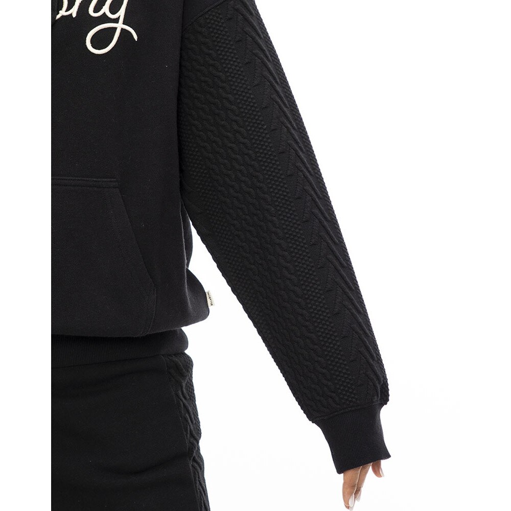 ビラボン（BILLABONG）（レディース）CABLE QUILT MIX スウェットパーカー BD014016 BLK