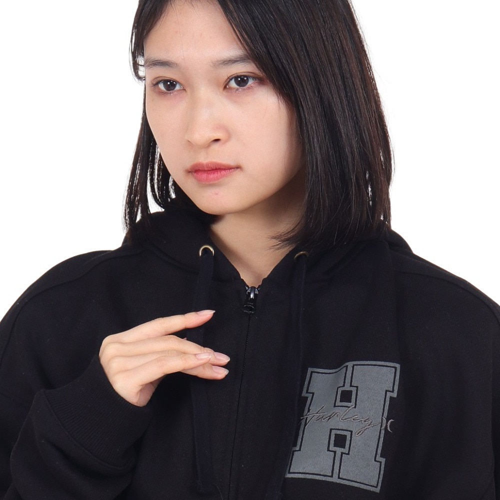 ハーレー（HURLEY）（レディース）オーバーサイズ フルジップ フーディ 23 WFF2200002-BLK