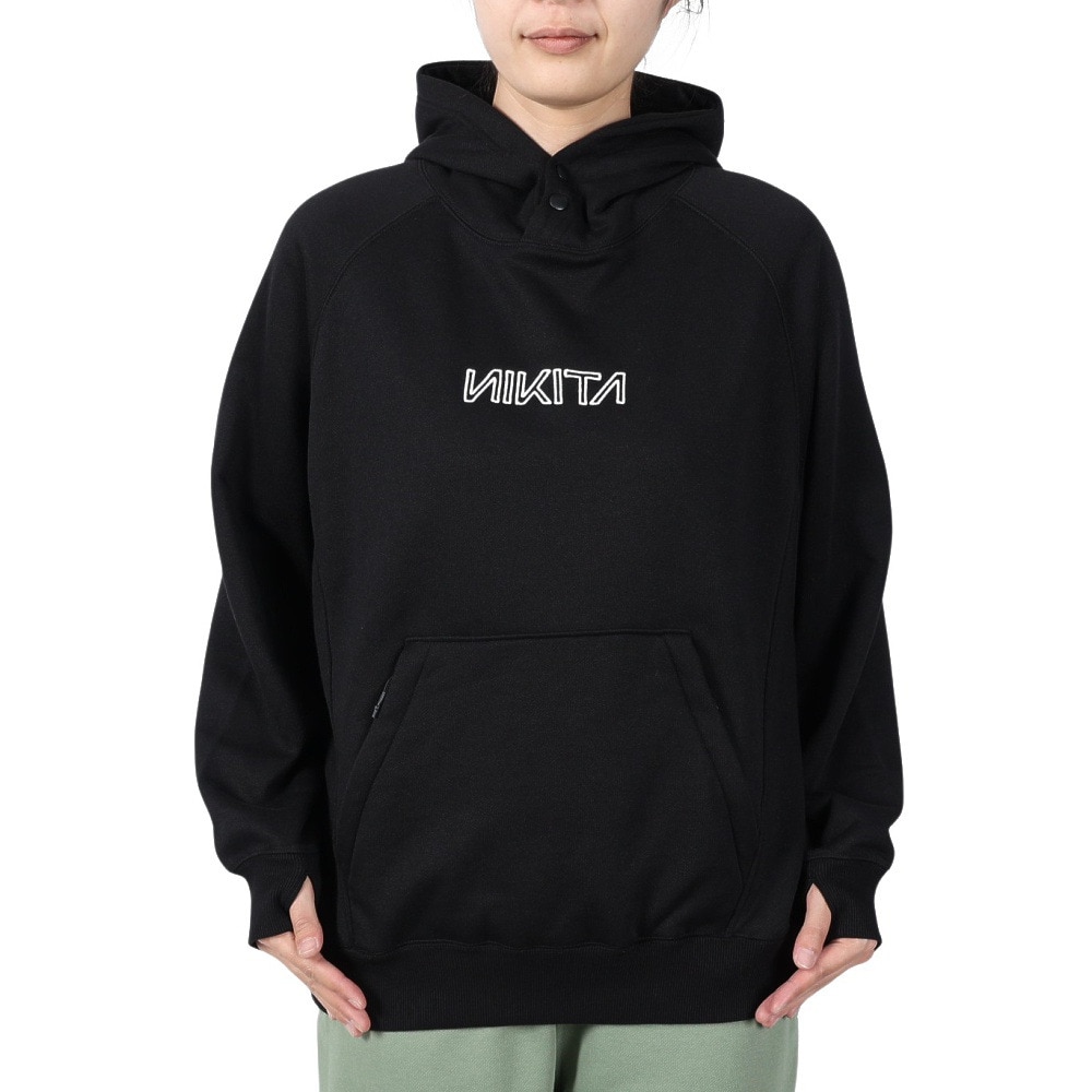 ニキータ（NIKITA）（レディース）EMBROIDERY ロゴ フーディー NCFF242002-BLK