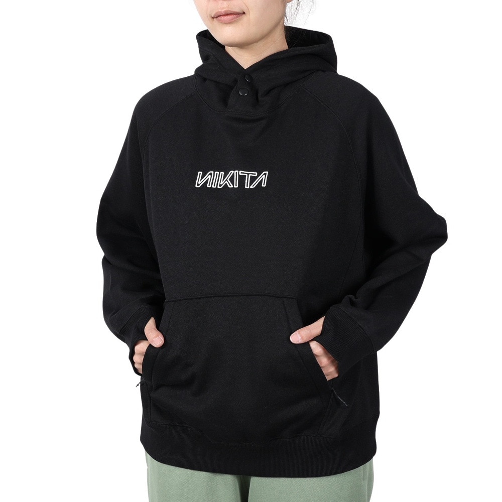 ニキータ（NIKITA）（レディース）EMBROIDERY ロゴ フーディー NCFF242002-BLK