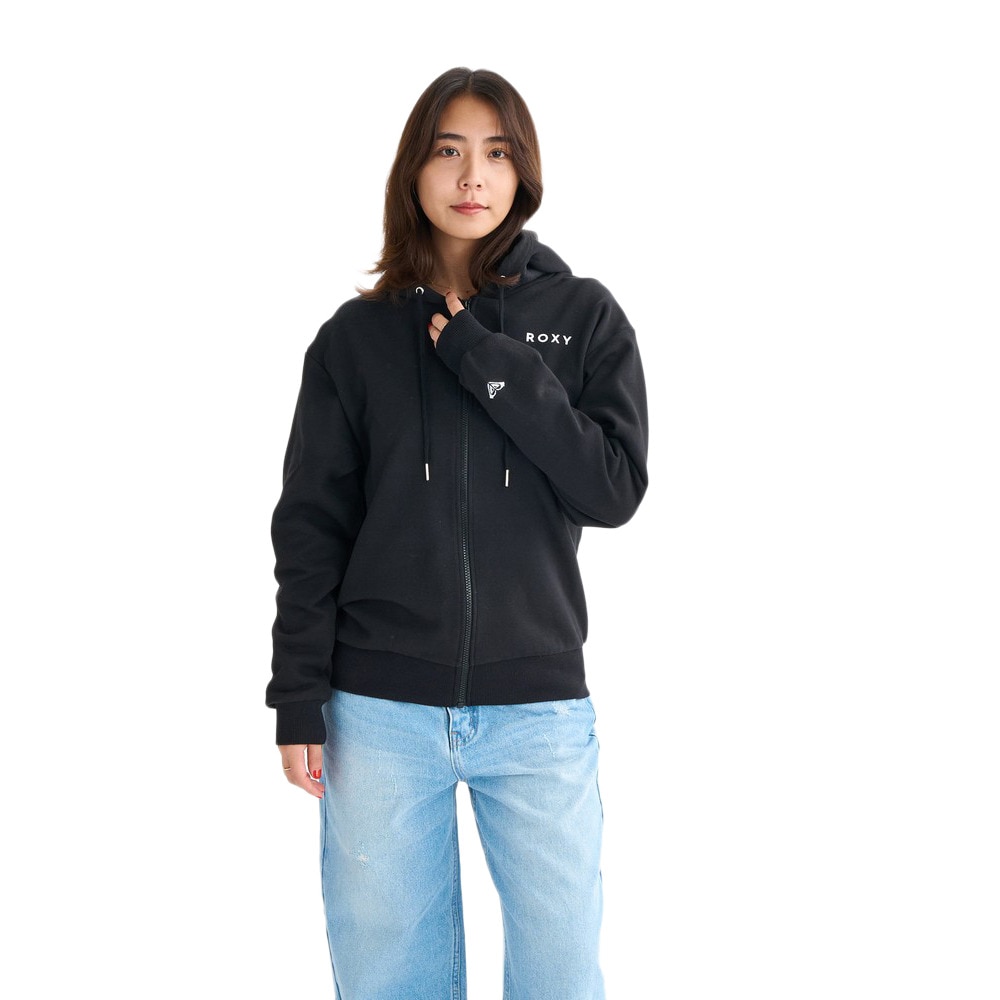ロキシー（ROXY）（レディース）HISTORICAL LOGO ジップアップフーディ 25FWRZP254027BLK