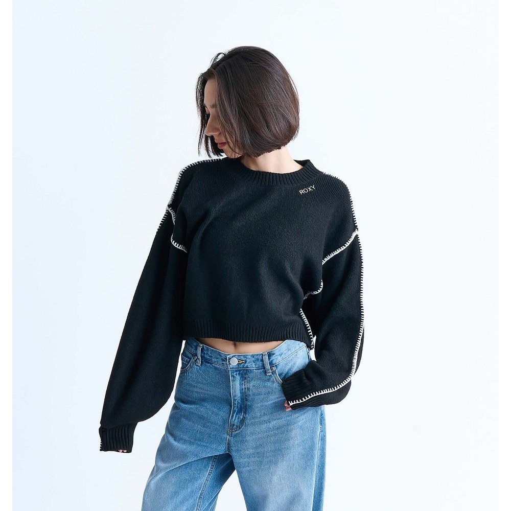 ロキシー（ROXY）（レディース）CANDY COTTON ニットトップス 24FWRSR244024BLK