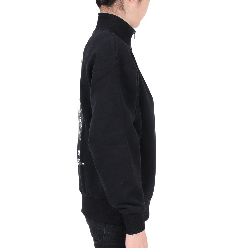 ルーカ（RVCA）（レディース）BANDANA BOX LOGO HALF ZIP トレーナー BD044156 BLK