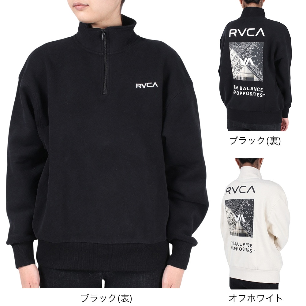 ルーカ（RVCA）（レディース）BANDANA BOX LOGO HALF ZIP トレーナー BD044156 CLO
