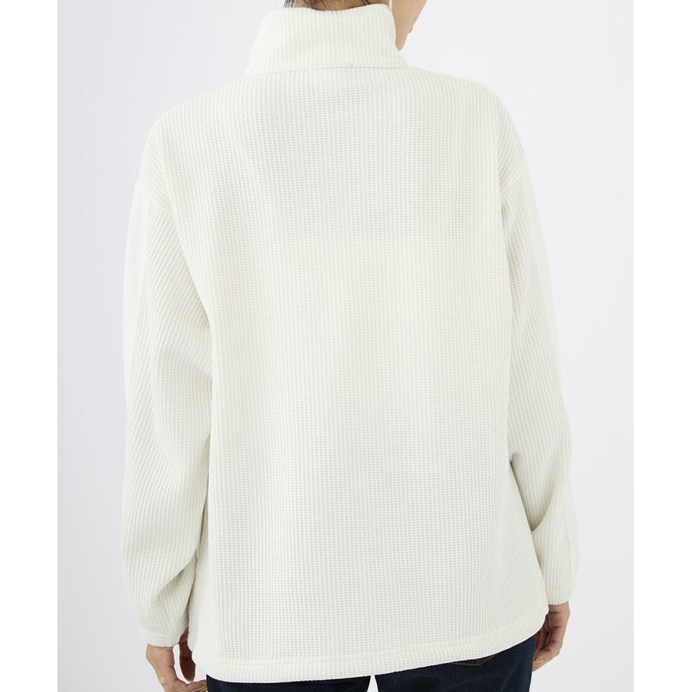 オーシャンパシフィック（Ocean Pacific）（レディース）ハーフジップ切り替え裏起毛ワッフルプルオーバー 553004IVO